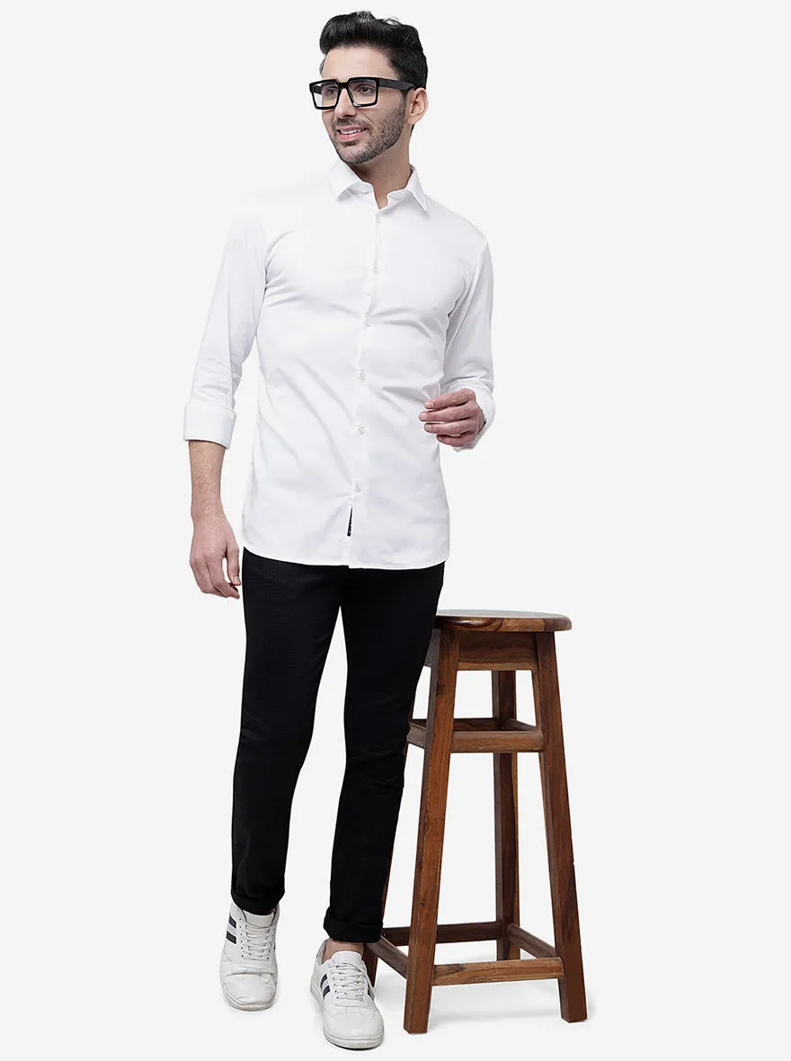 Black Solid Super Slim Fit Casual Trouser | Greenfibre