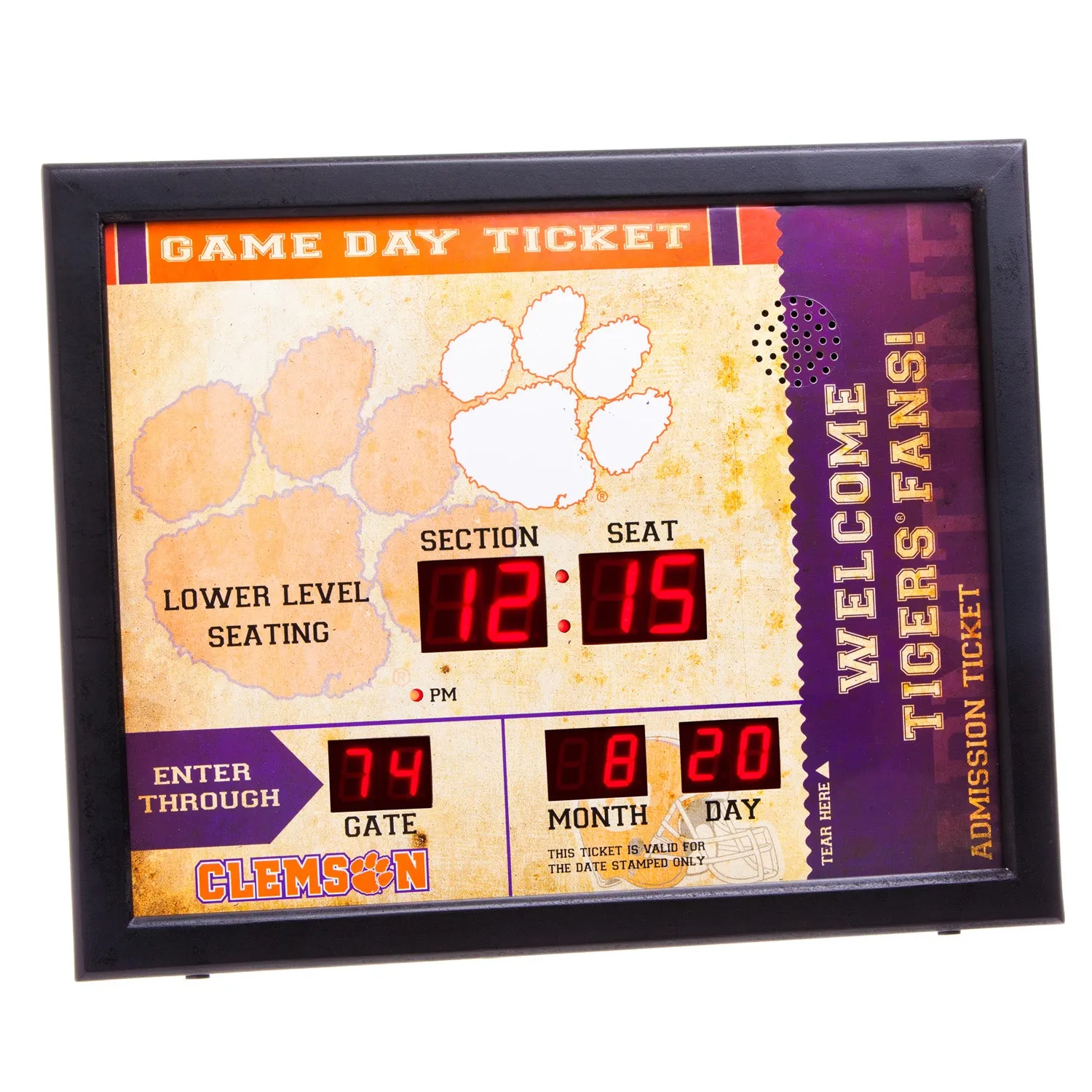 Bluetooth Scoreboard Wall Clock, Clemson,7cl912