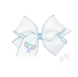 Bow with Tennis Racket Embroidery
