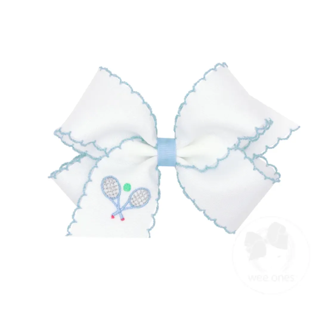 Bow with Tennis Racket Embroidery