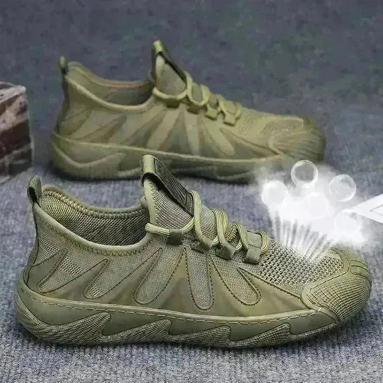 Breathable Mesh Sports Shoes Casual Lace-up Sneakers Men Non-slip Shoes