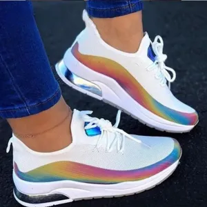 Breathable Women's Lace-Up Sneakers - Stylish Comfort