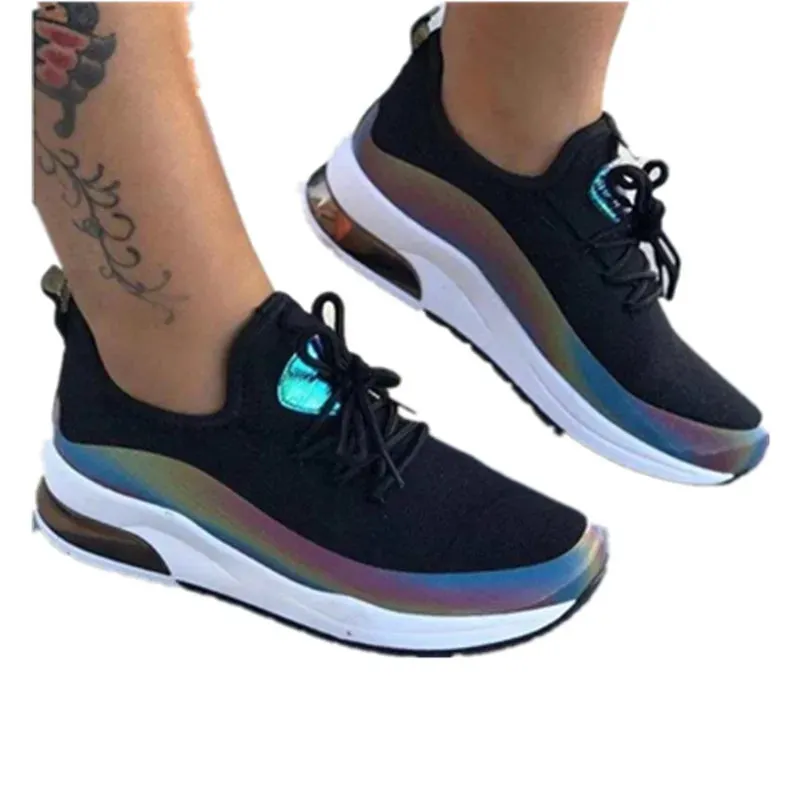 Breathable Women's Lace-Up Sneakers - Stylish Comfort