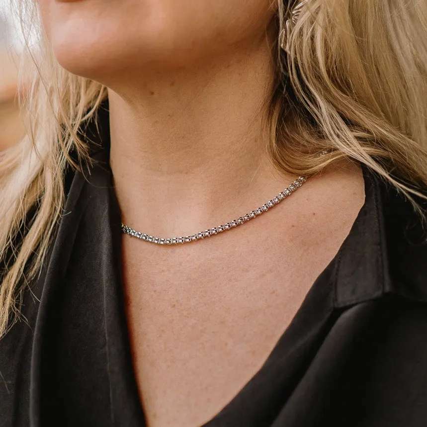 Brenda Grands Silver Tennis Necklace