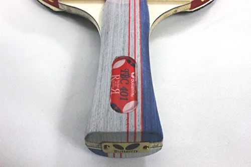 Butterfly Wooden 401 Table Tennis Racket Set - 1 Ping Pong Paddle 1 Ping Pong Paddle Case - Gift Box - ITTF Approved (red, grey, and blue )