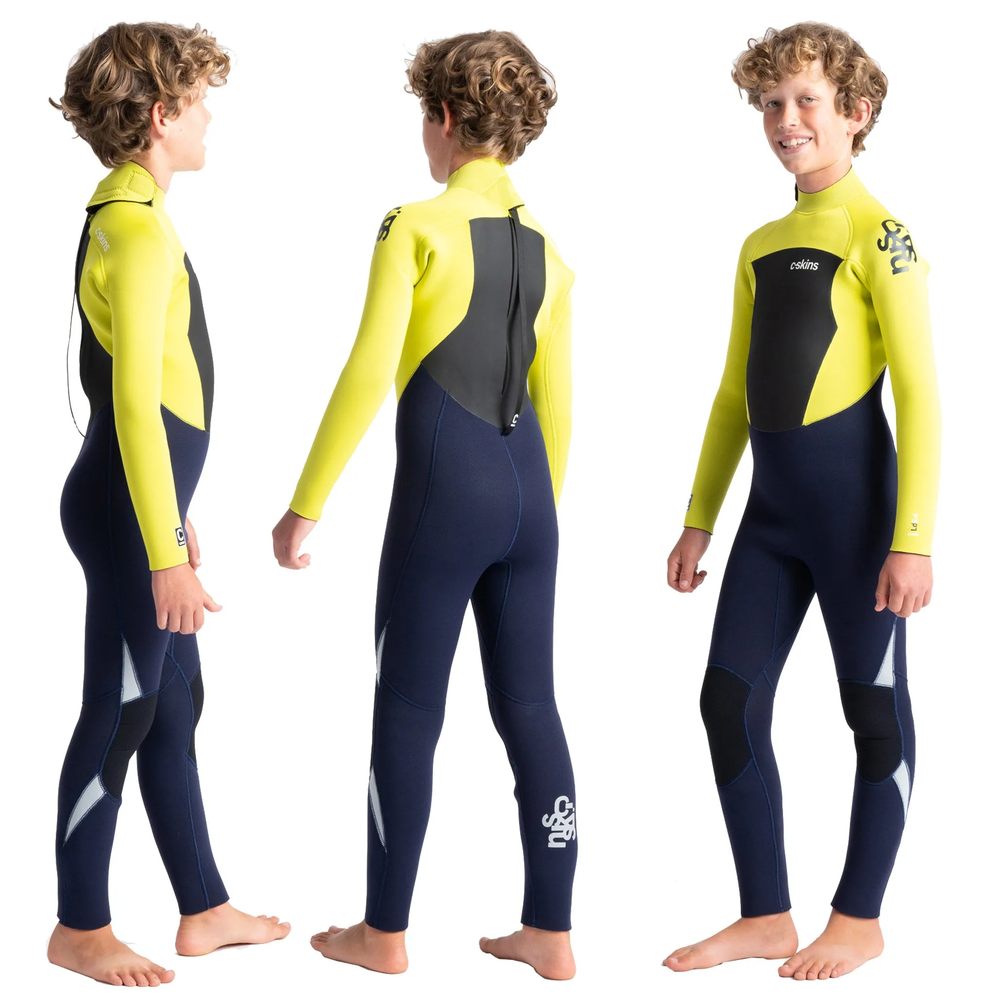 C-Skins Legend 5:4:3mm Junior Wetsuit - Slate/Flash Green/Silver