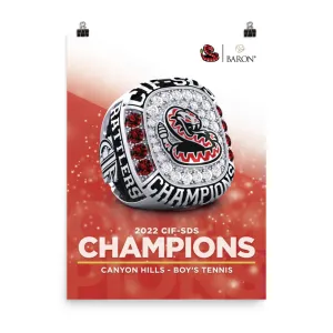 Canyon Hills Boys Tennis 2022 Championship Poster