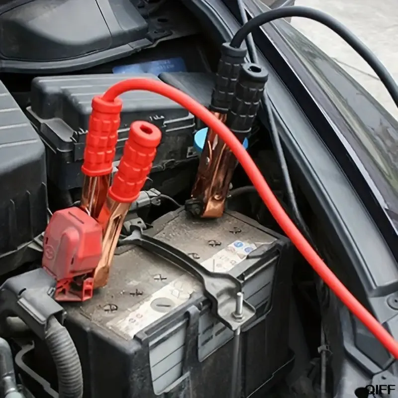 Car 12V Negative Positive Battery Charger Power Cable Clamp Alligator Clip Cable Heavy-Duty Jumper Cables: 500AMP 12 Gauge 182.88cm Booster Cables