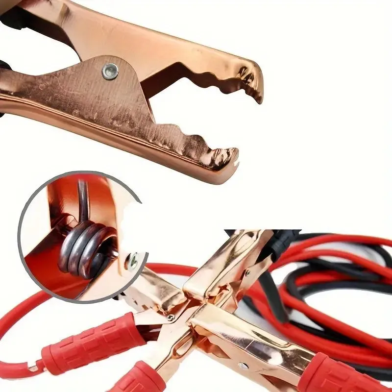 Car 12V Negative Positive Battery Charger Power Cable Clamp Alligator Clip Cable Heavy-Duty Jumper Cables: 500AMP 12 Gauge 182.88cm Booster Cables