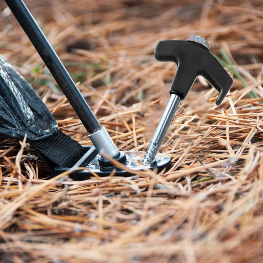 Carbon Steel Tent Stakes - 8-Inch Screw-In Anchors (8-Pack) with Hex Socket