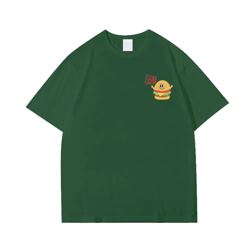 Casual Cartoon Burger Sign T-Shirt