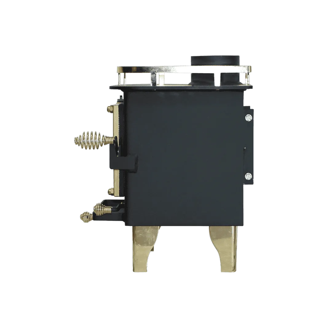 CB-1000-BR CUB Cubic Mini Wood Stove Brass