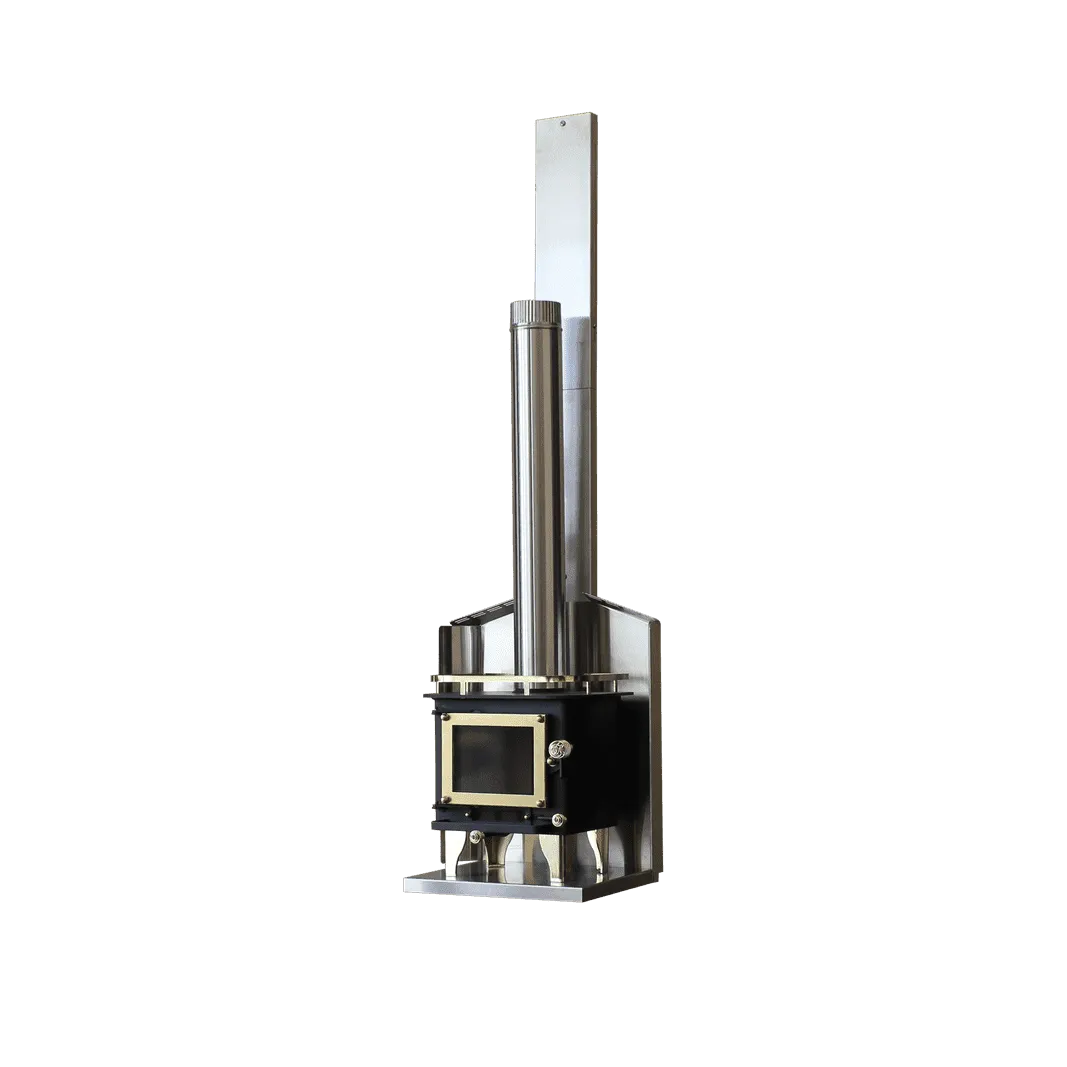 CB-1000-BR CUB Cubic Mini Wood Stove Brass