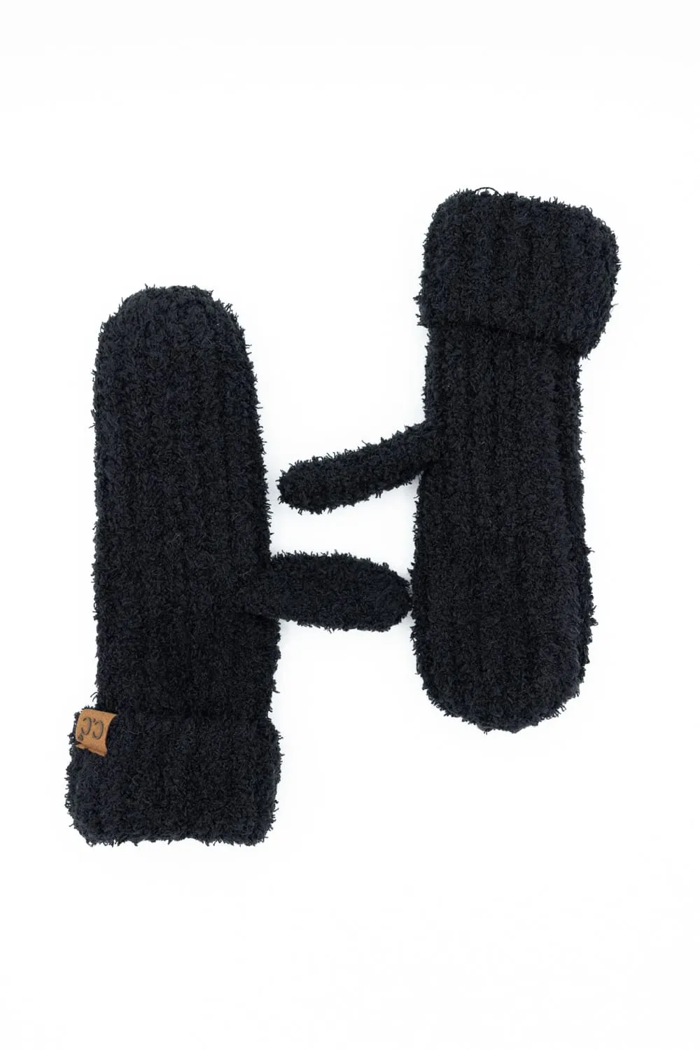 C.C. Cozy Beanie and Mittens Set for Women in Black | SEE0111-BLK