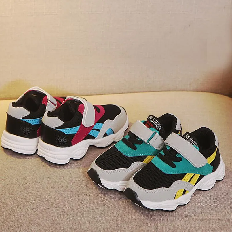 Children Sports Shoes Damping Outsole Slip Patchwork Breathable Sneakers