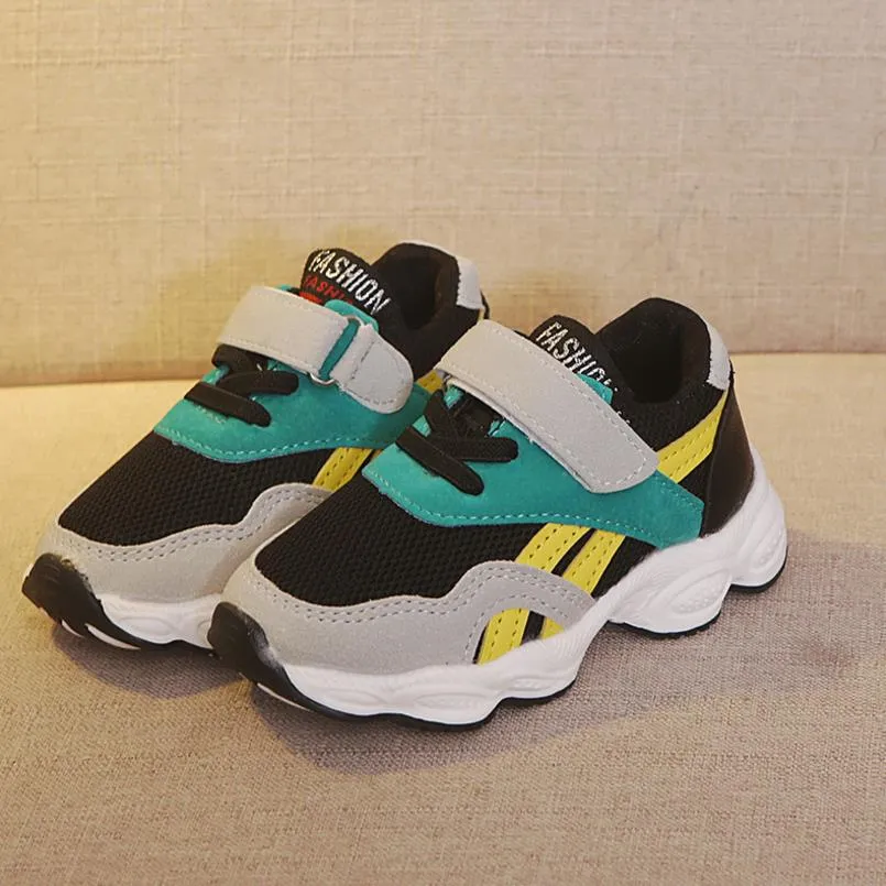 Children Sports Shoes Damping Outsole Slip Patchwork Breathable Sneakers