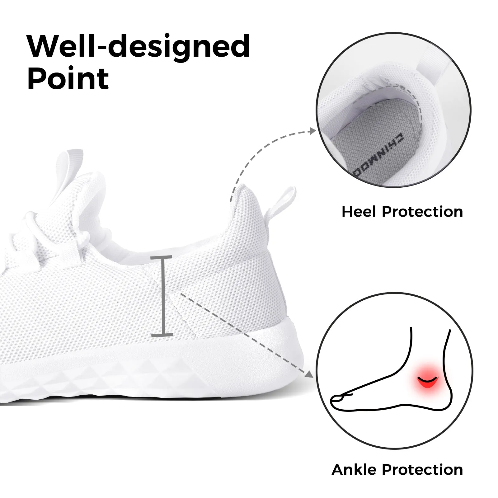 CHIN·MOON Women's Breathable Fashion Sneakers Non-Slip Walking Tennis Running Casual Shoes