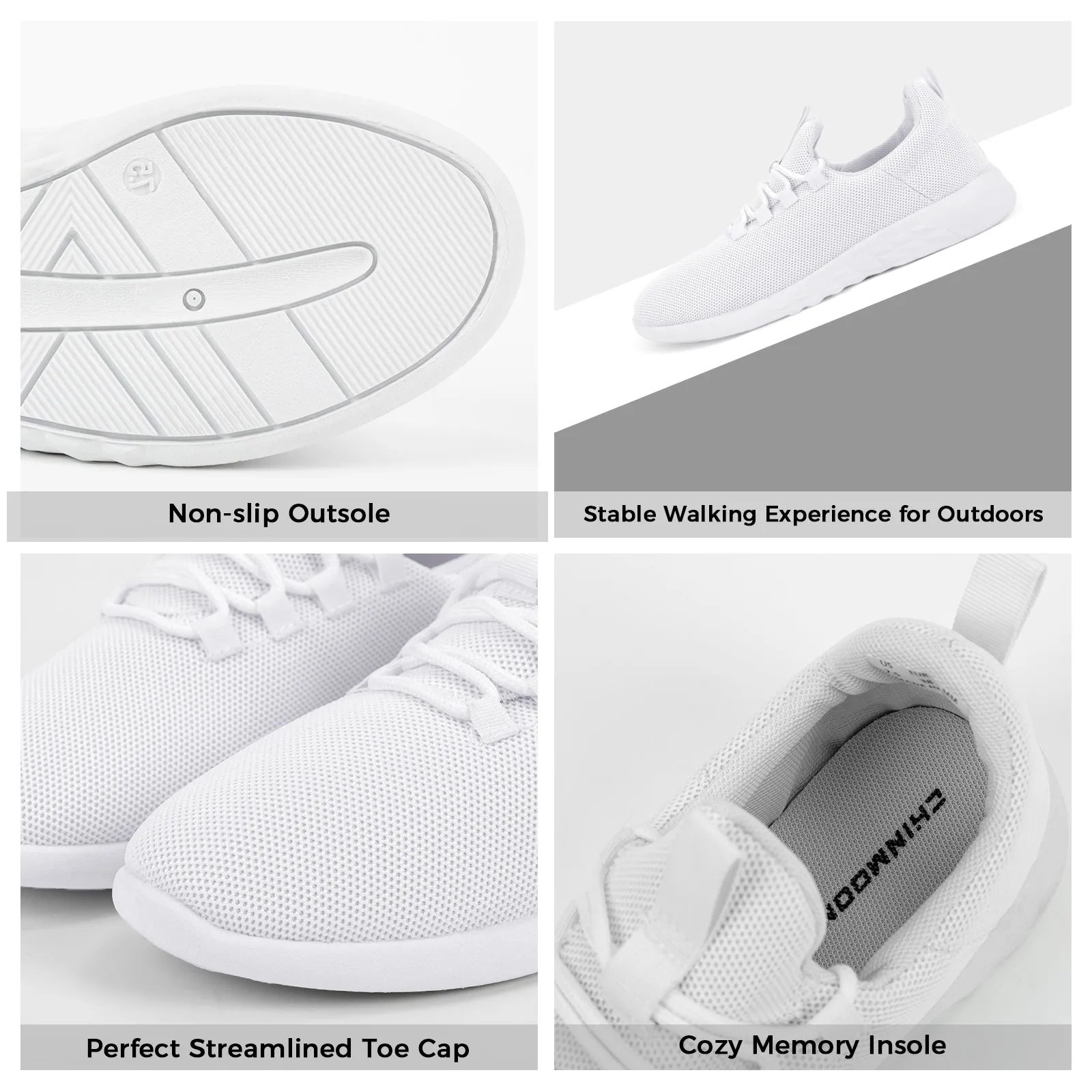 CHIN·MOON Women's Breathable Fashion Sneakers Non-Slip Walking Tennis Running Casual Shoes