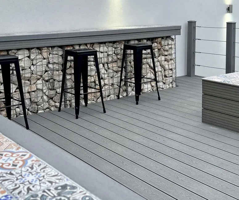 Cladco Grooved Reversible Composite Decking Board - Stone Grey (2.4m)