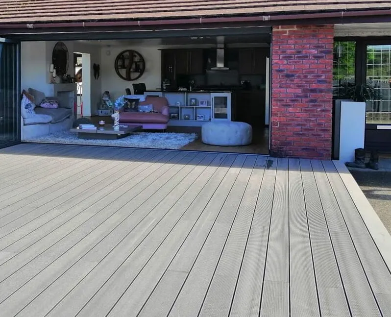 Cladco Grooved Reversible Composite Decking Board - Stone Grey (2.4m)