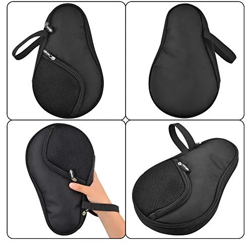 CM Table Tennis Racket Case Cover Ping Pong Paddle Carry Bag with Ball Storage Pocket, for 2 Paddles