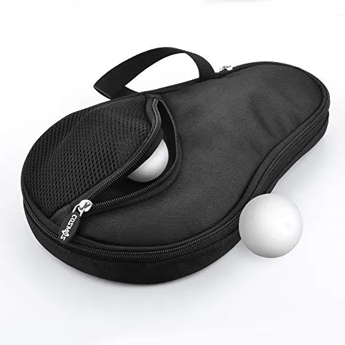 CM Table Tennis Racket Case Cover Ping Pong Paddle Carry Bag with Ball Storage Pocket, for 2 Paddles