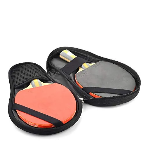 CM Table Tennis Racket Case Cover Ping Pong Paddle Carry Bag with Ball Storage Pocket, for 2 Paddles
