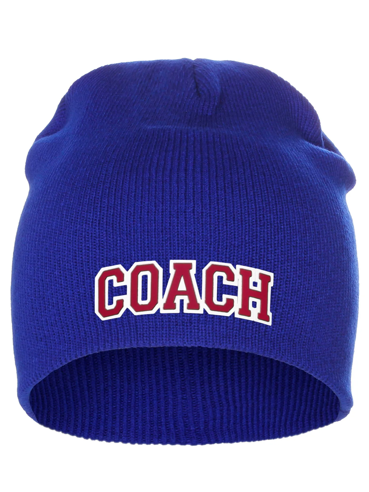 Coach Arch Letters Winter Knit Cuffless Beanie 3D Raised Layers