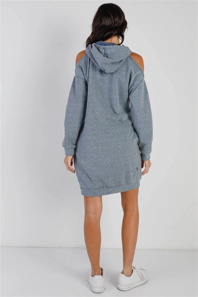 Cold Shoulder Hooded Jumper