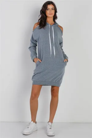 Cold Shoulder Hooded Jumper