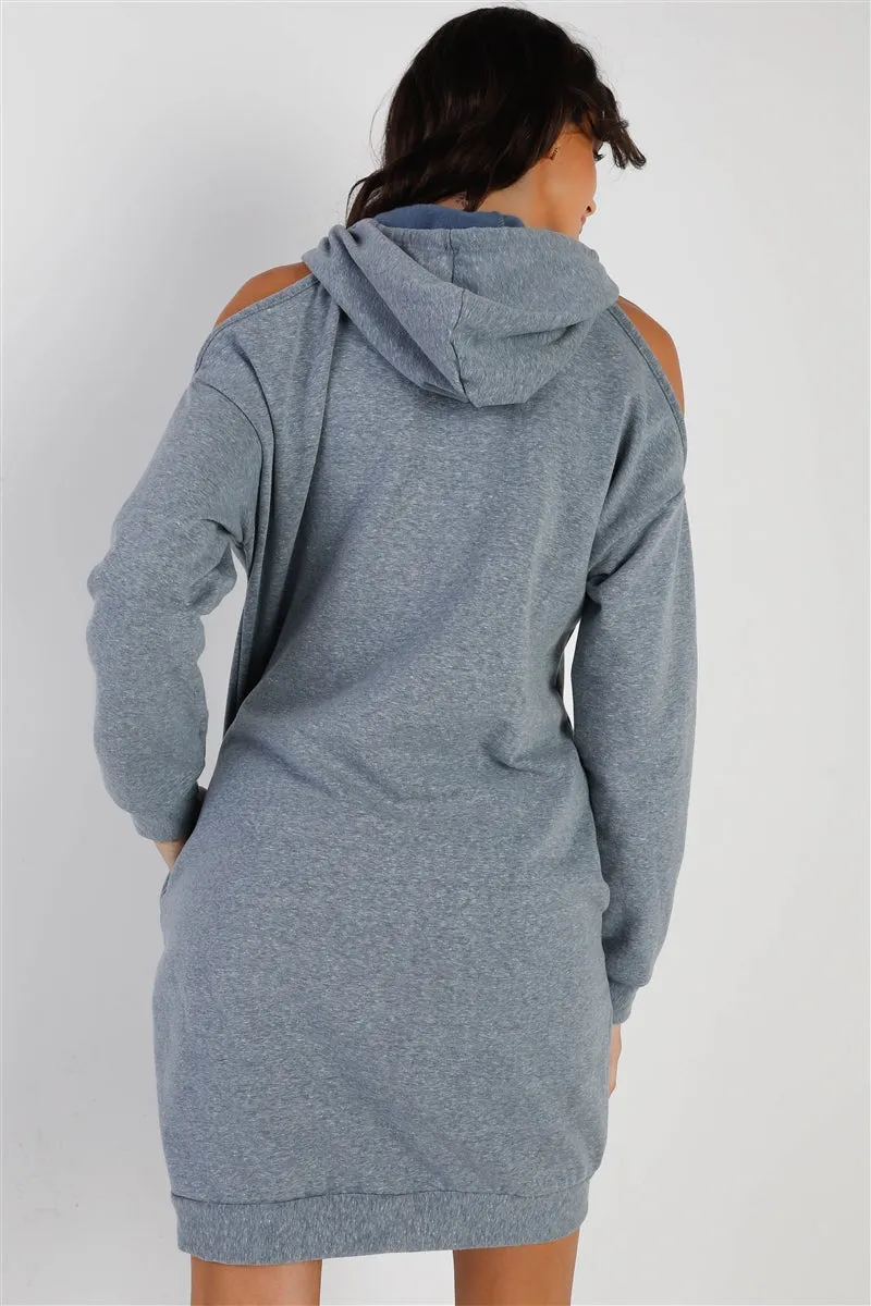 Cold Shoulder Hooded Jumper