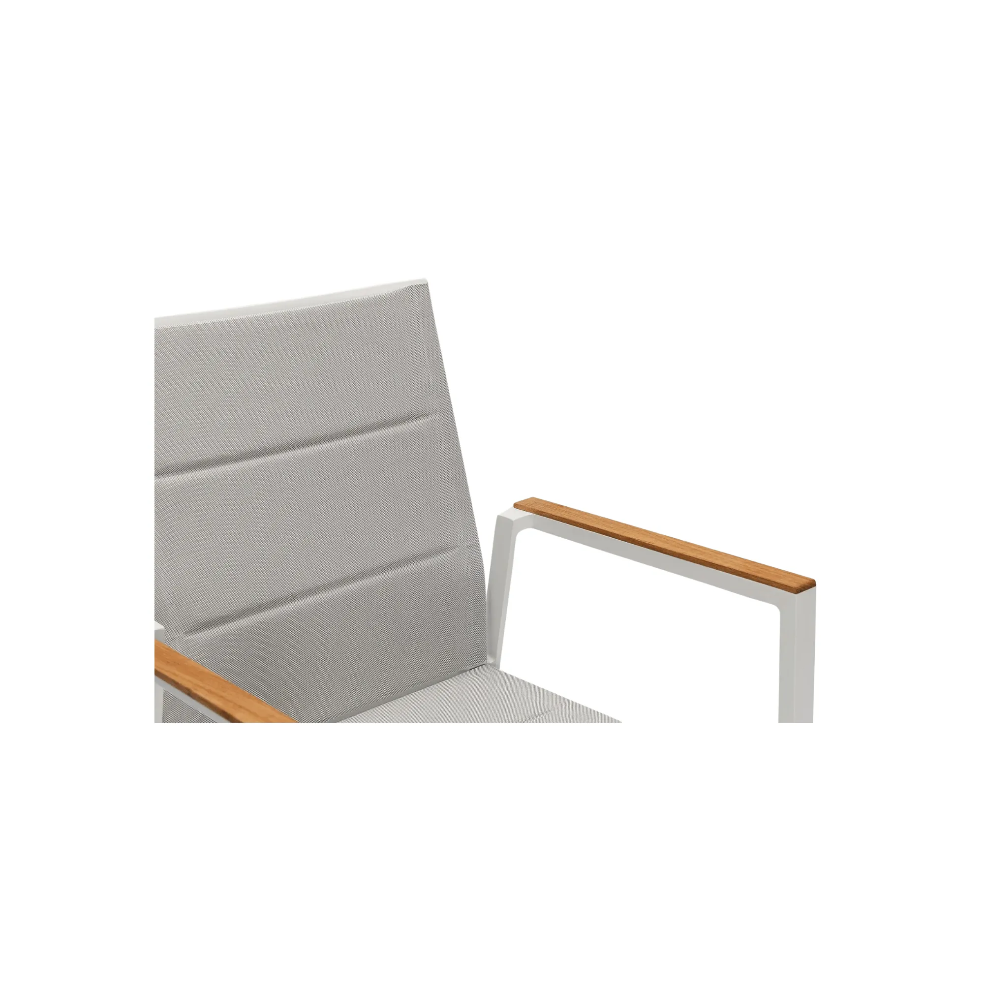 Copenhagen Outdoor Dining Chair - White Powder Coated Aluminium/Teak