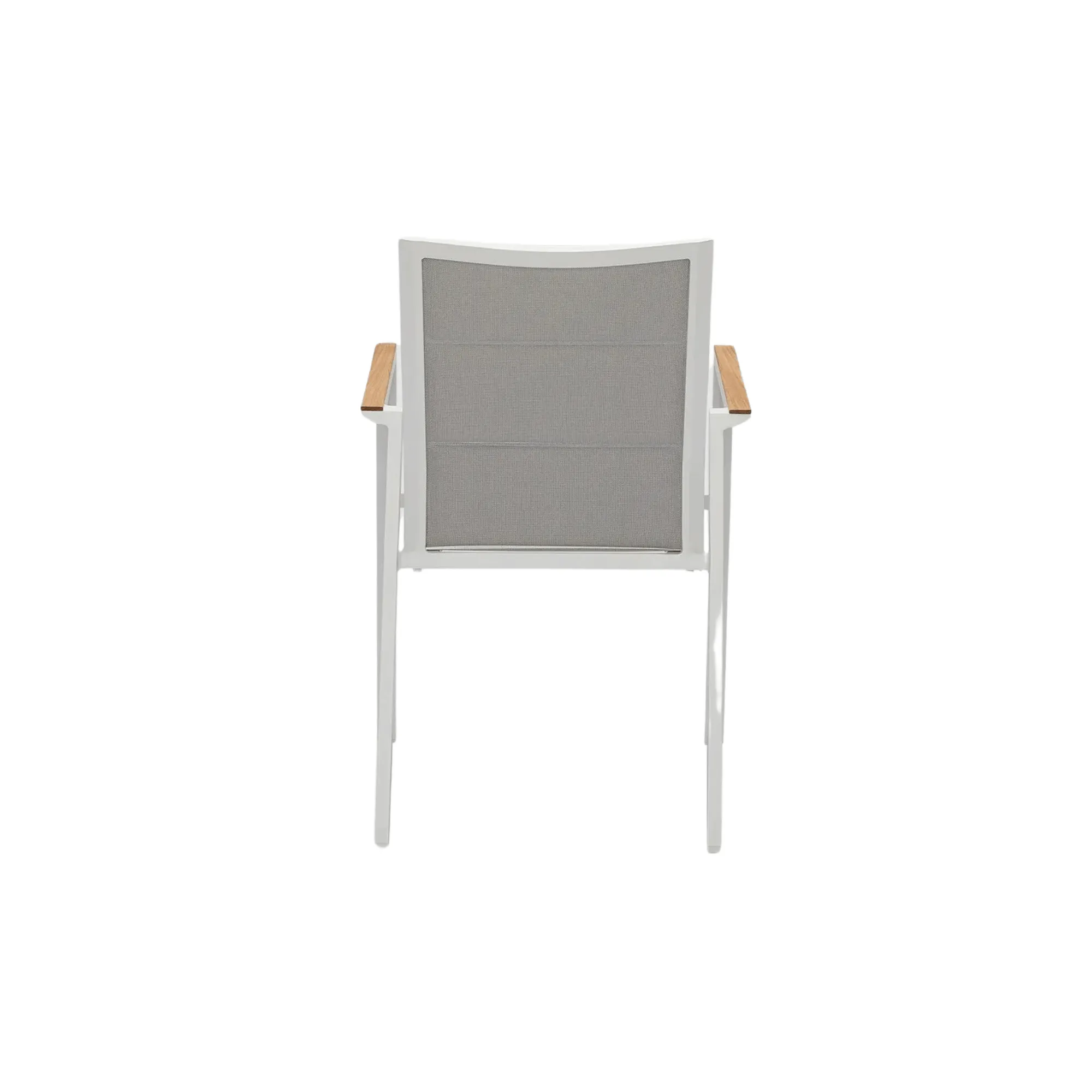 Copenhagen Outdoor Dining Chair - White Powder Coated Aluminium/Teak