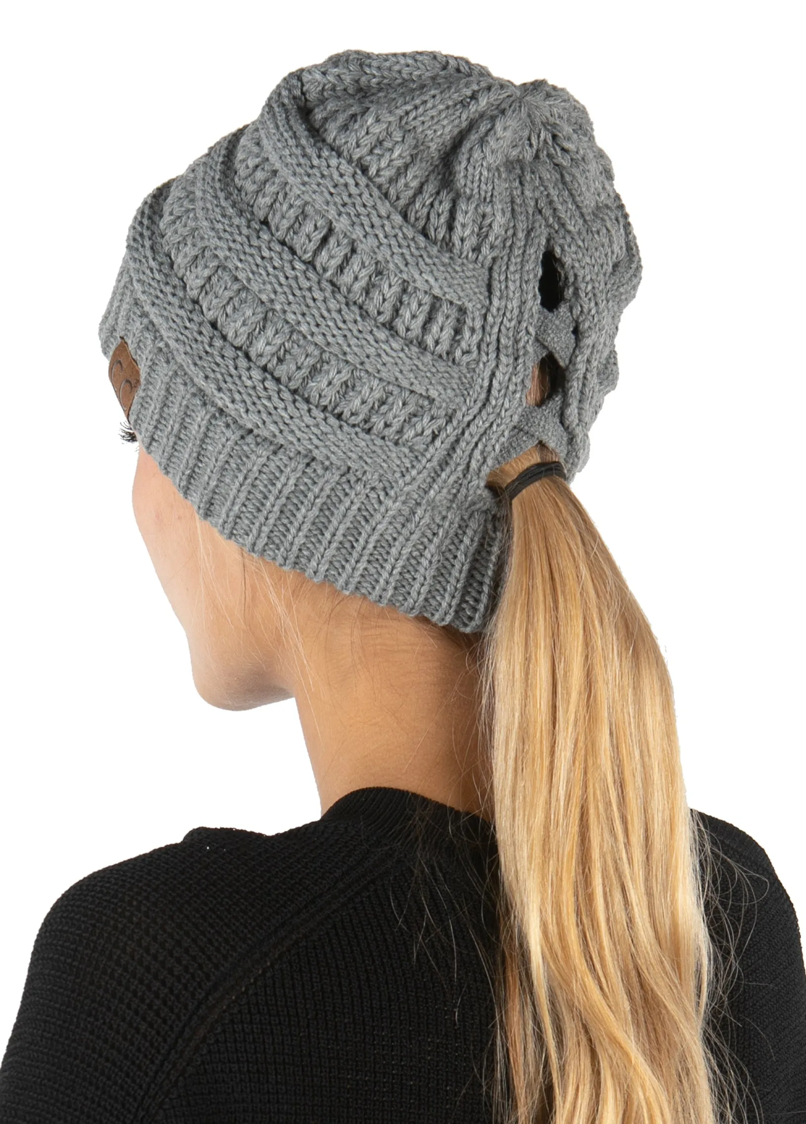 Criss Cross Ponytail Beanie by Funky Junque