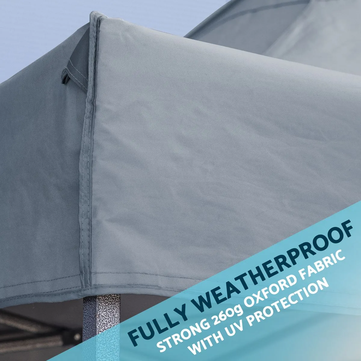 Dellonda Premium 2x2m Pop-Up Gazebo & Side Walls, PVC Coated, Water Resistant Fabric, Supplied with Carry Bag, Rope, Stakes & Weight Bags - Grey