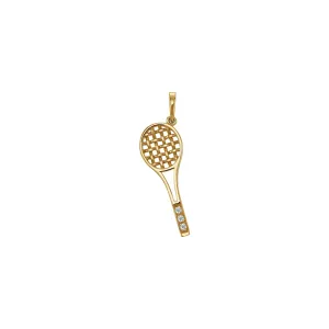 Diamond Tennis Racket Pendant (14K)