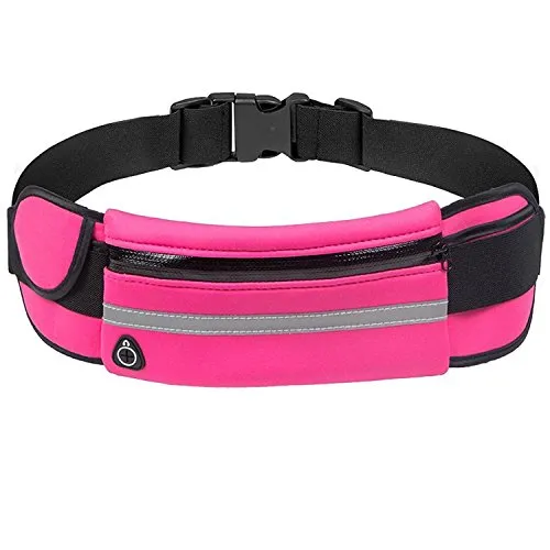 dimok Running Belt Waist Pack - Water Resistant Runners Belt Fanny Pack for Hiking Fitness – Adjustable Running Pouch for All Kinds of Phones iPhone Android Windows