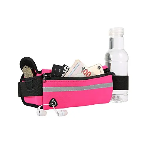 dimok Running Belt Waist Pack - Water Resistant Runners Belt Fanny Pack for Hiking Fitness – Adjustable Running Pouch for All Kinds of Phones iPhone Android Windows