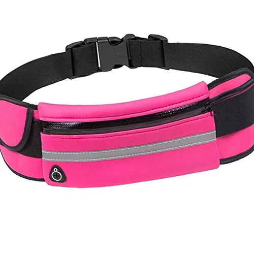 dimok Running Belt Waist Pack - Water Resistant Runners Belt Fanny Pack for Hiking Fitness – Adjustable Running Pouch for All Kinds of Phones iPhone Android Windows