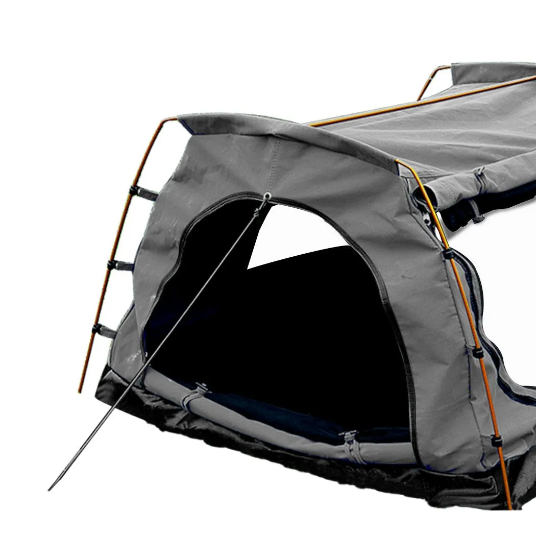 Double King Swag Camping Swags Canvas Dome Tent Hiking Mattress Grey