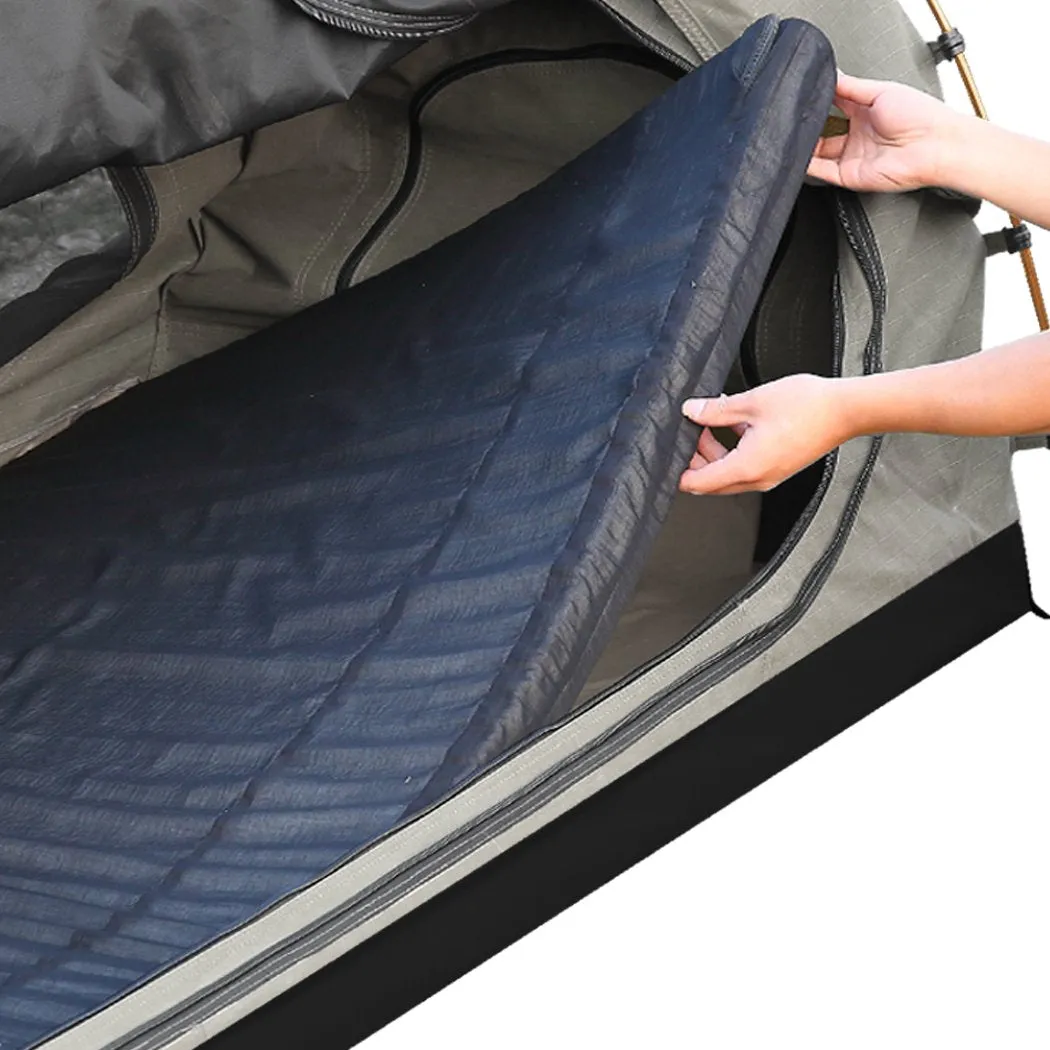 Double King Swag Camping Swags Canvas Dome Tent Hiking Mattress Grey
