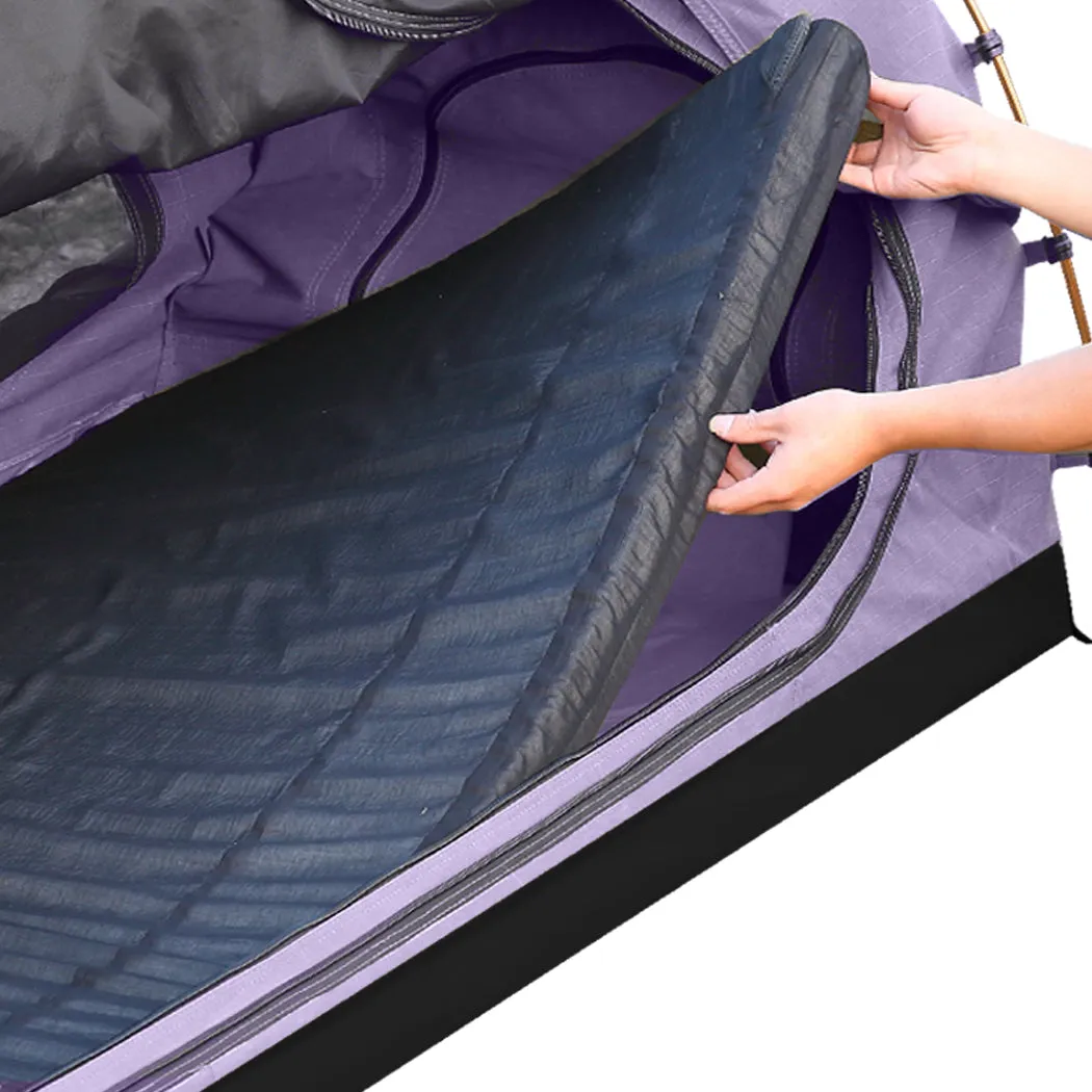 Double King Swag Camping Swags Canvas Dome Tent Hiking Mattress Purple