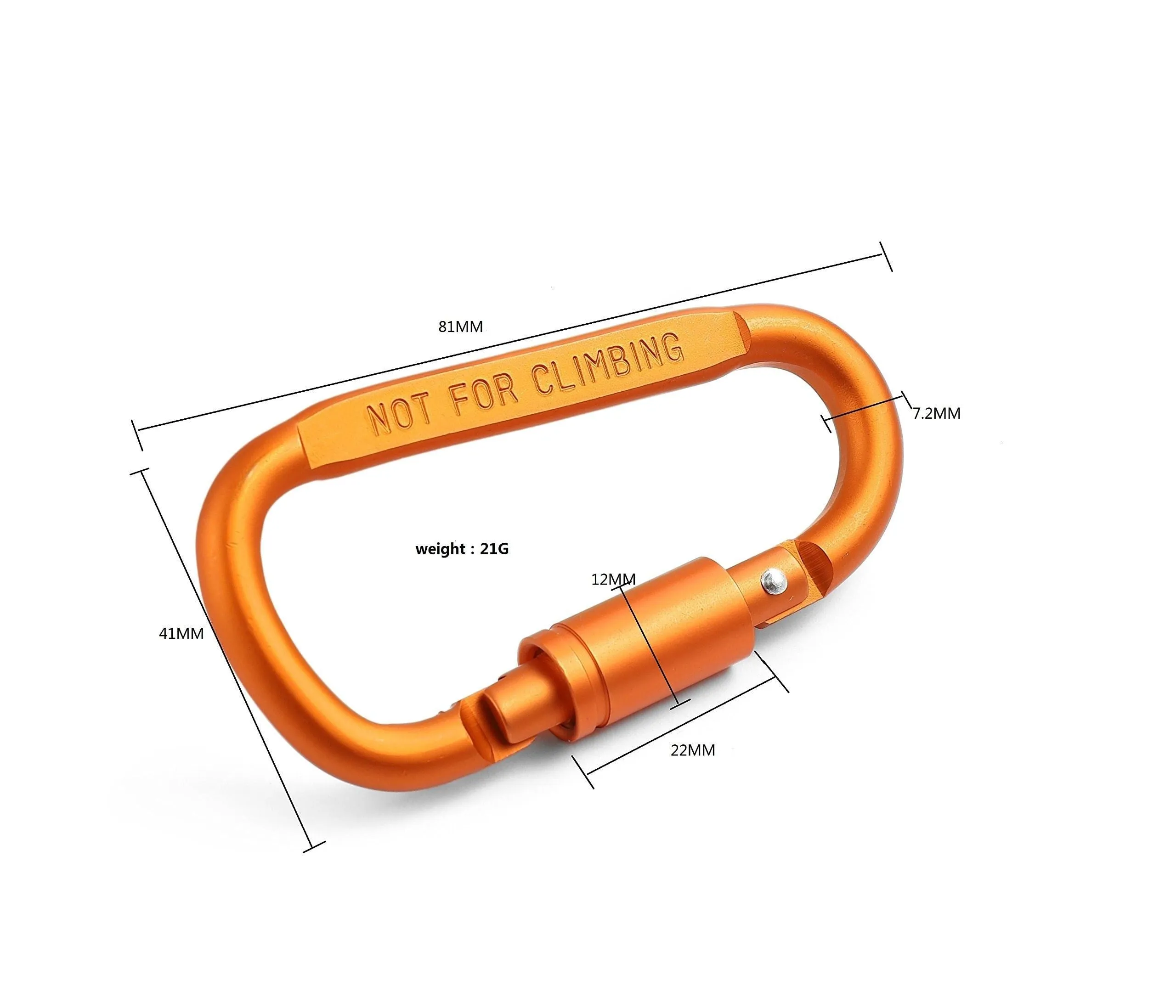 Drayas Aluminum Carabiner D Shape Buckle Pack, Keychain Clip, Spring Snap Key Chain Clip Hook Screw Gate Buckle 10Pcs (Multicolor-10PCS)