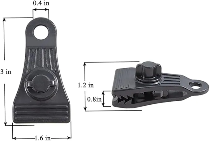 DSkoiph Heavy Duty Outdoor Camping Tarp Clips and D-Shaped Carabiner Hanging Hook Kit Tarp Clamps Thumb Screw Tent Fasteners Clips with Carabiner for Camping Outdoor Activities 24PCS