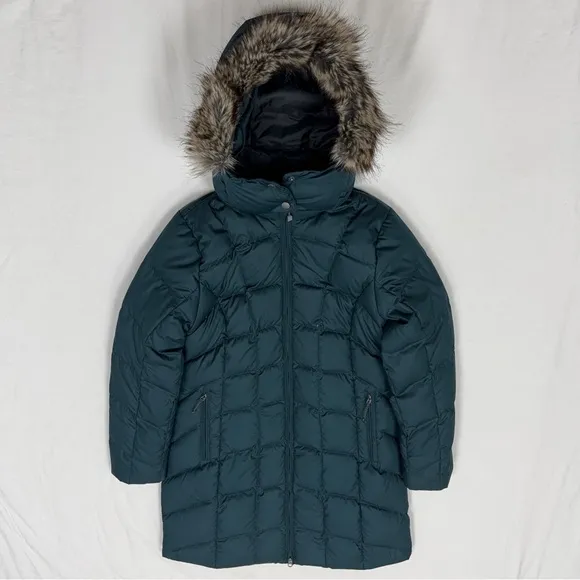 Eddie Bauer Classic 550 Down Duffle Coat Women’s Medium Insulated Fur Lined Hood