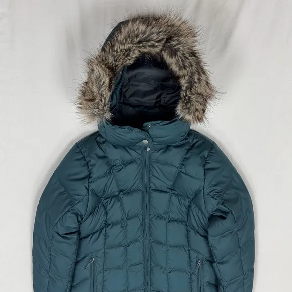 Eddie Bauer Classic 550 Down Duffle Coat Women’s Medium Insulated Fur Lined Hood