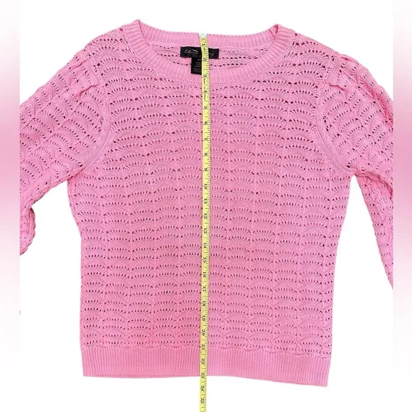 ELENA WANG Spring 2025 Collection Pink Knit Sweater All Season Size Sm $110 NWT