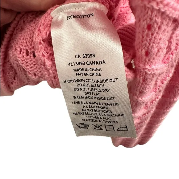 ELENA WANG Spring 2025 Collection Pink Knit Sweater All Season Size Sm $110 NWT