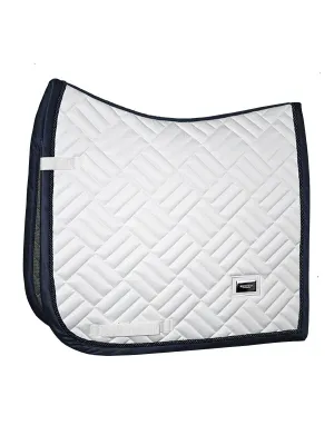 Equestrian Stockholm White navy modern Dressage saddlepad