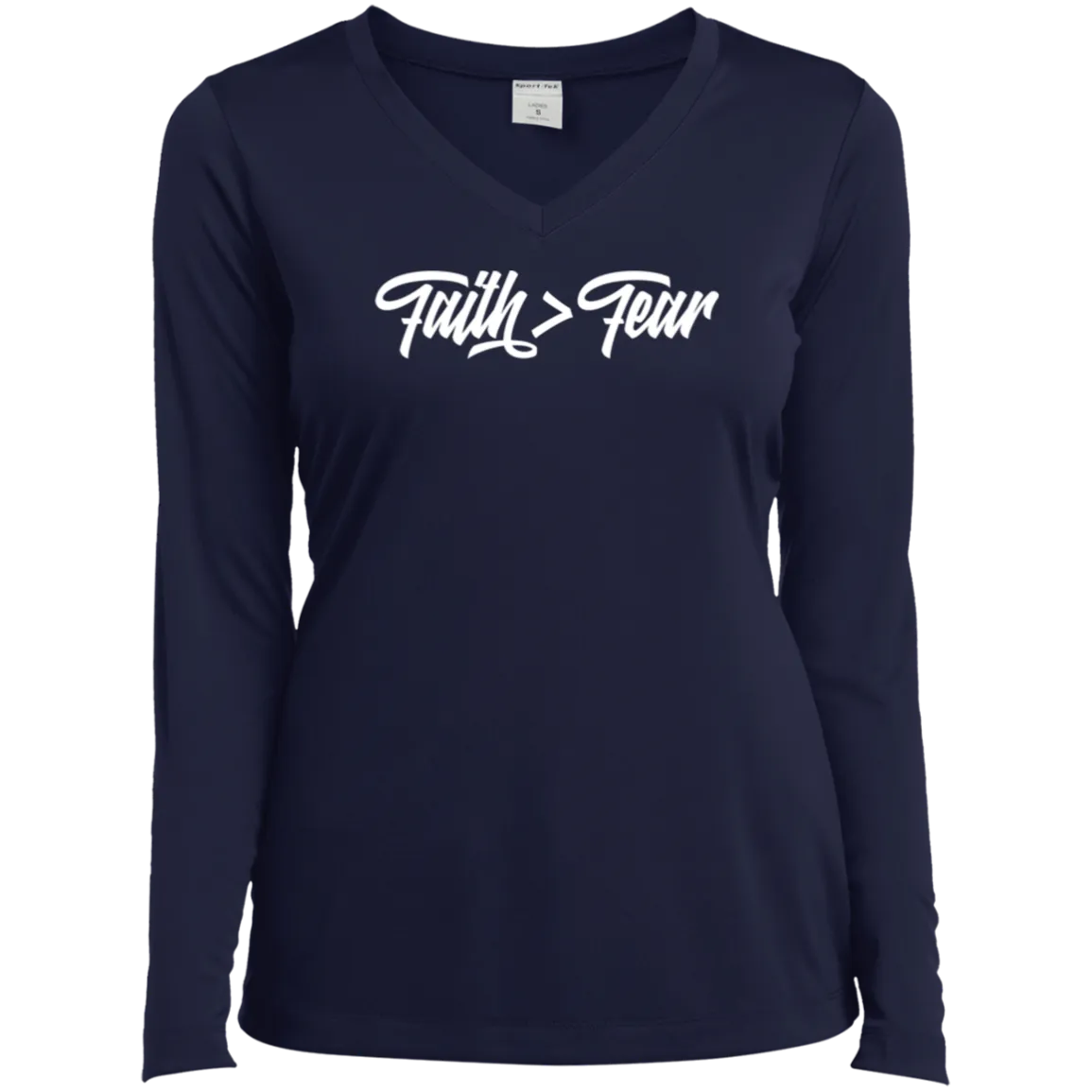 Faith > Fear | Ladies’ Long Sleeve V-Neck